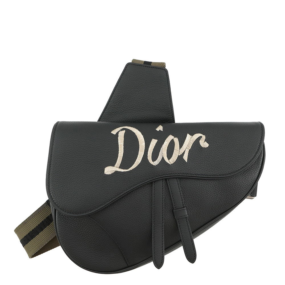 Christian Dior Body Bag Saddle Embroide red Black